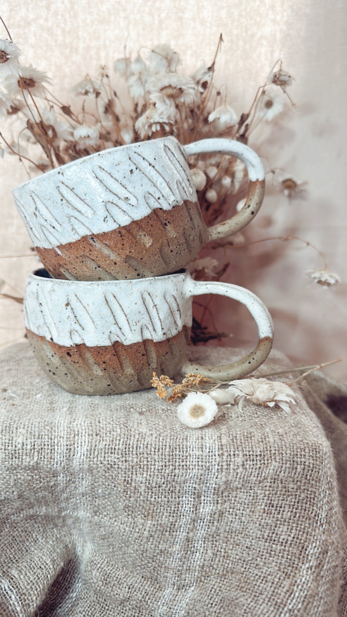 Rustic Carved Mug