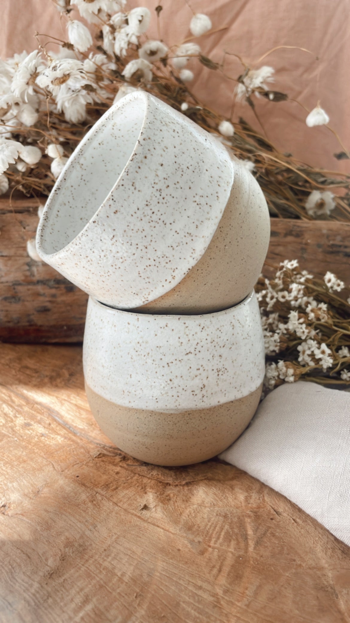 White Speckled Latte Cup