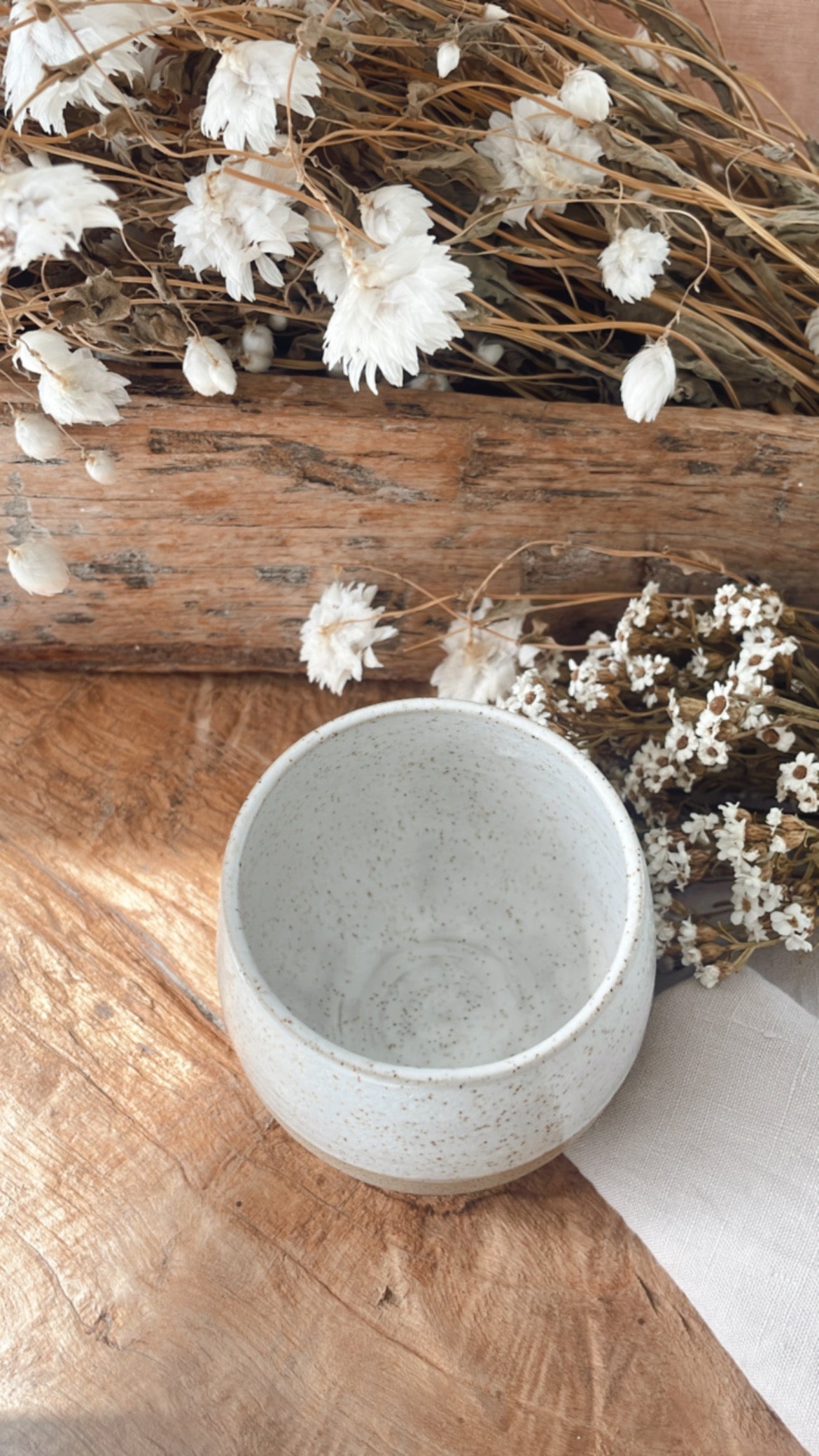 White Speckled Latte Cup