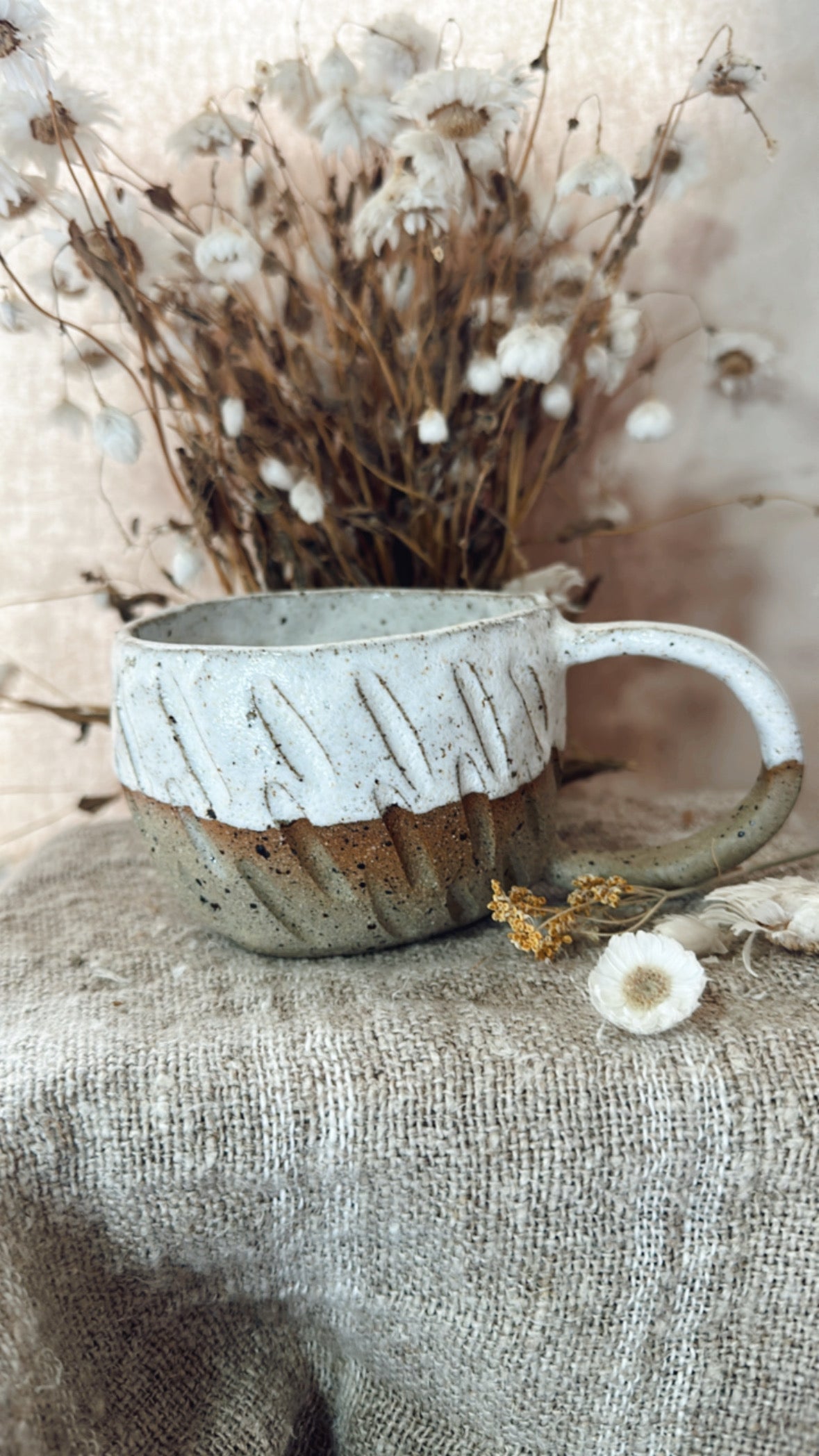 Rustic Carved Mug