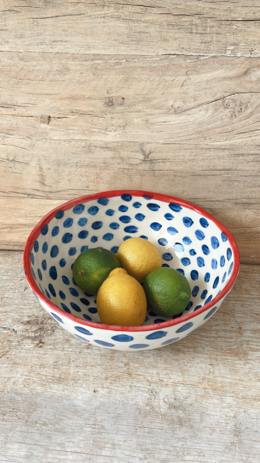 Blue Polka Dot Bowl