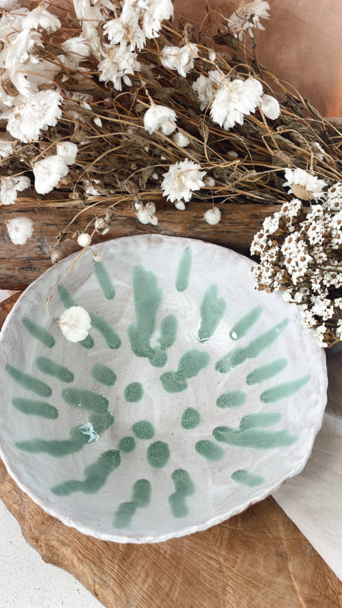 White and Green Bowl