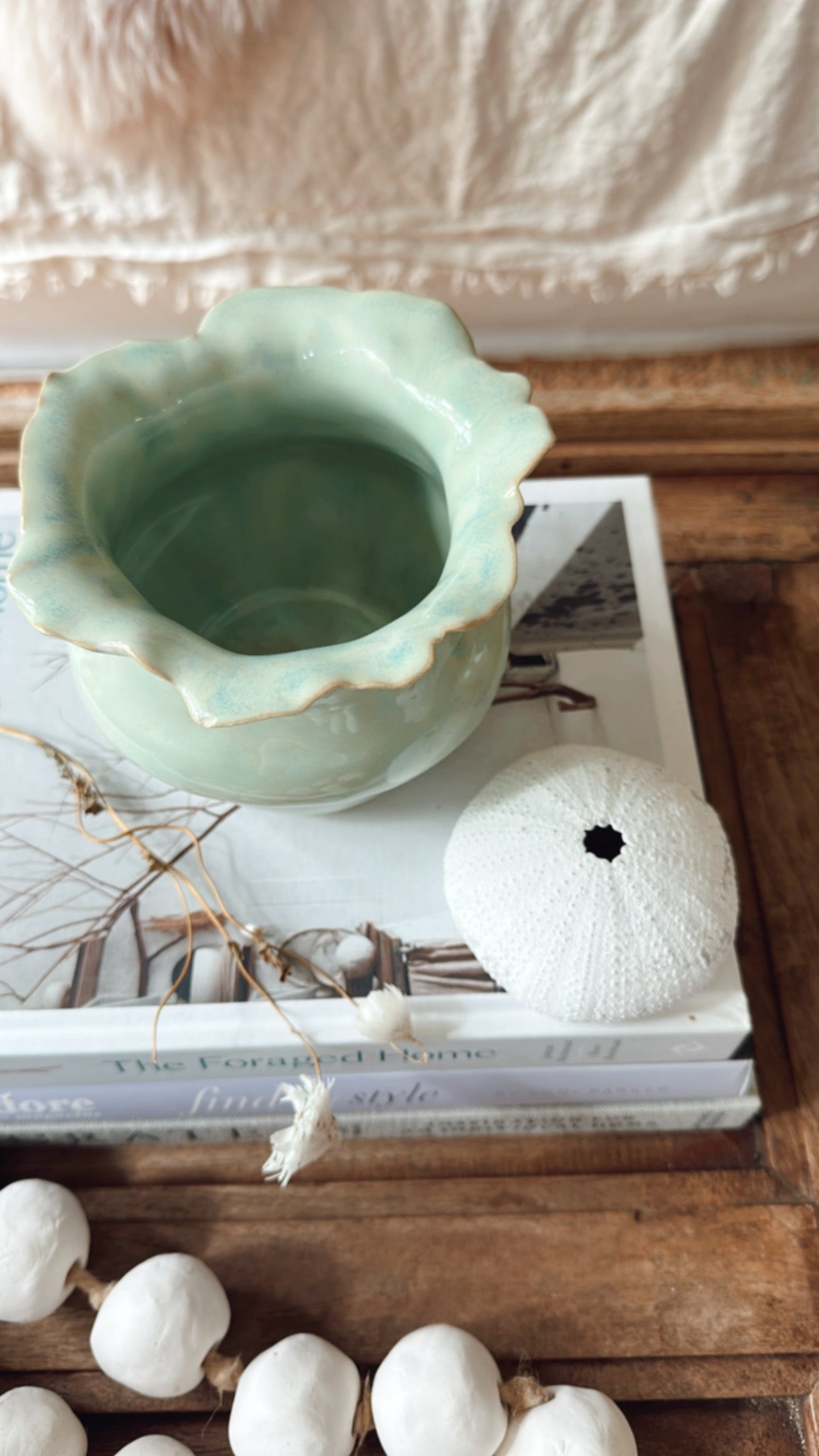 Green Petal Vase