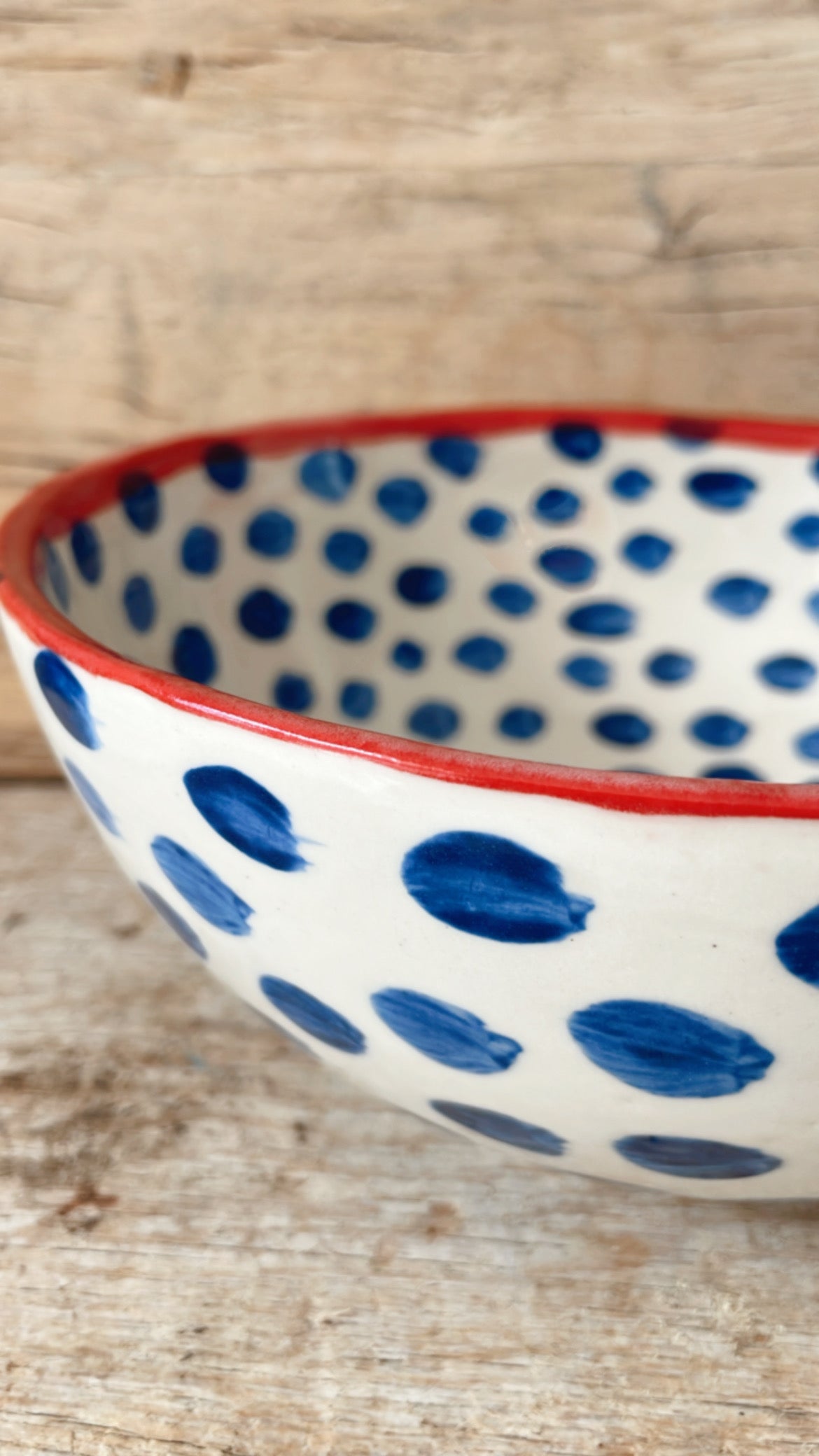 Blue Polka Dot Bowl