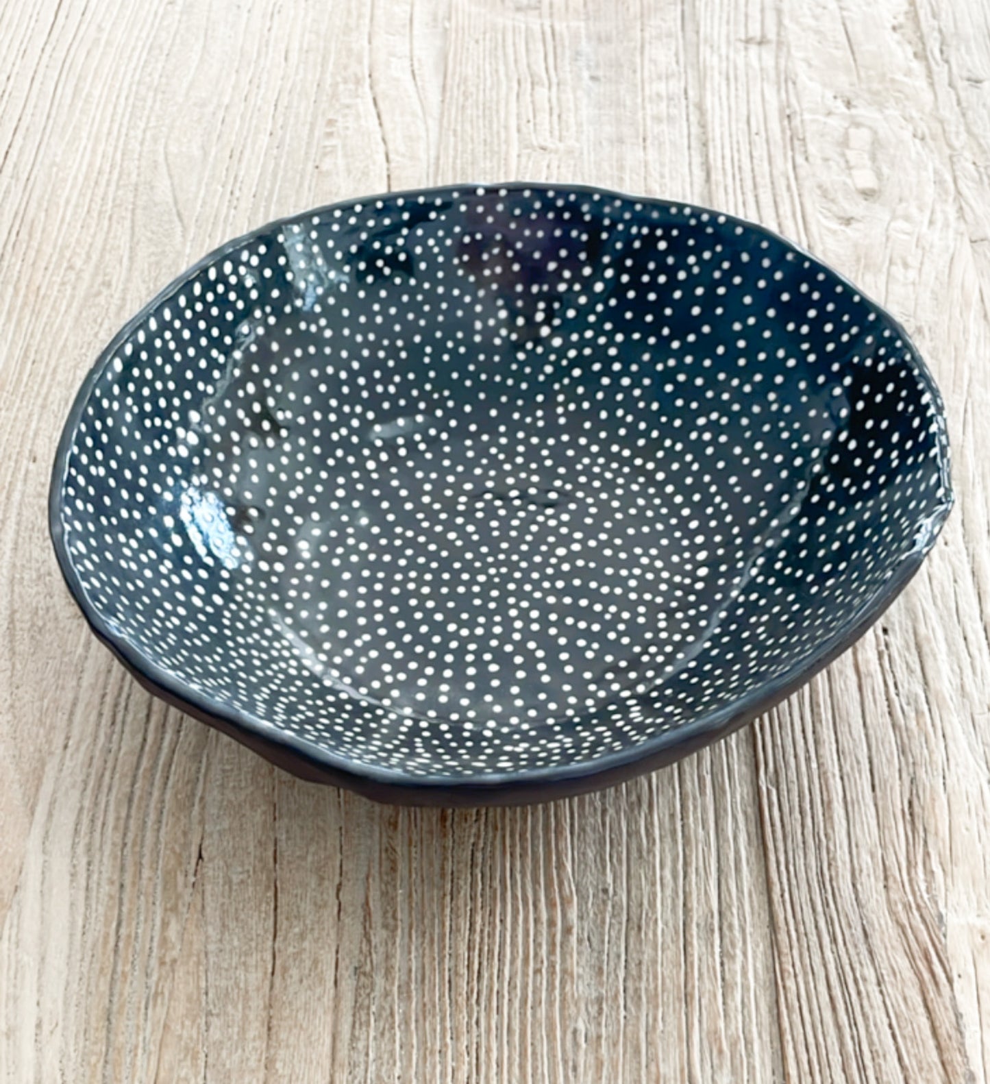 Black And White Polka Dot Larg Bowl