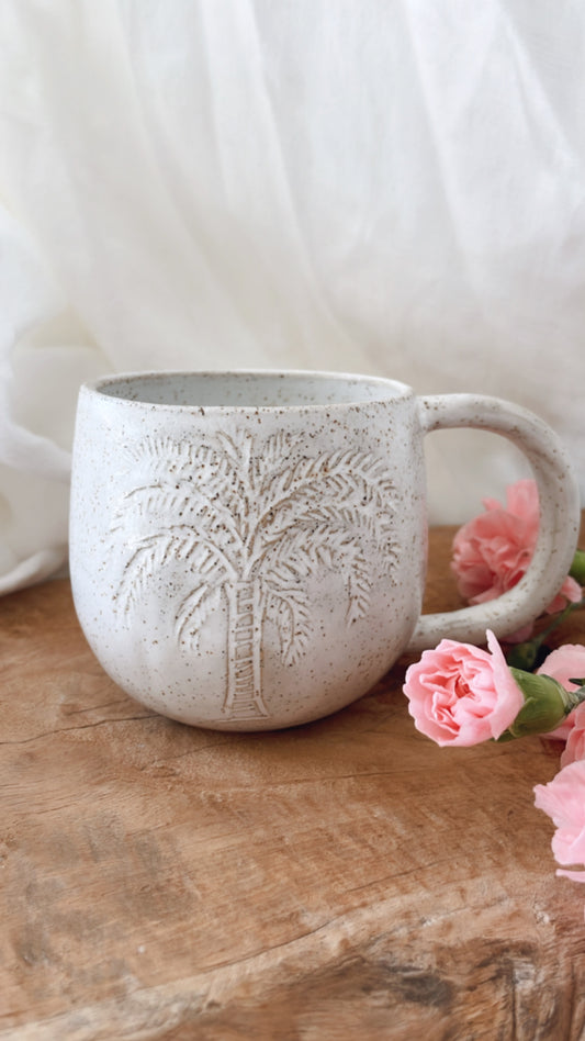 White Palm Mug