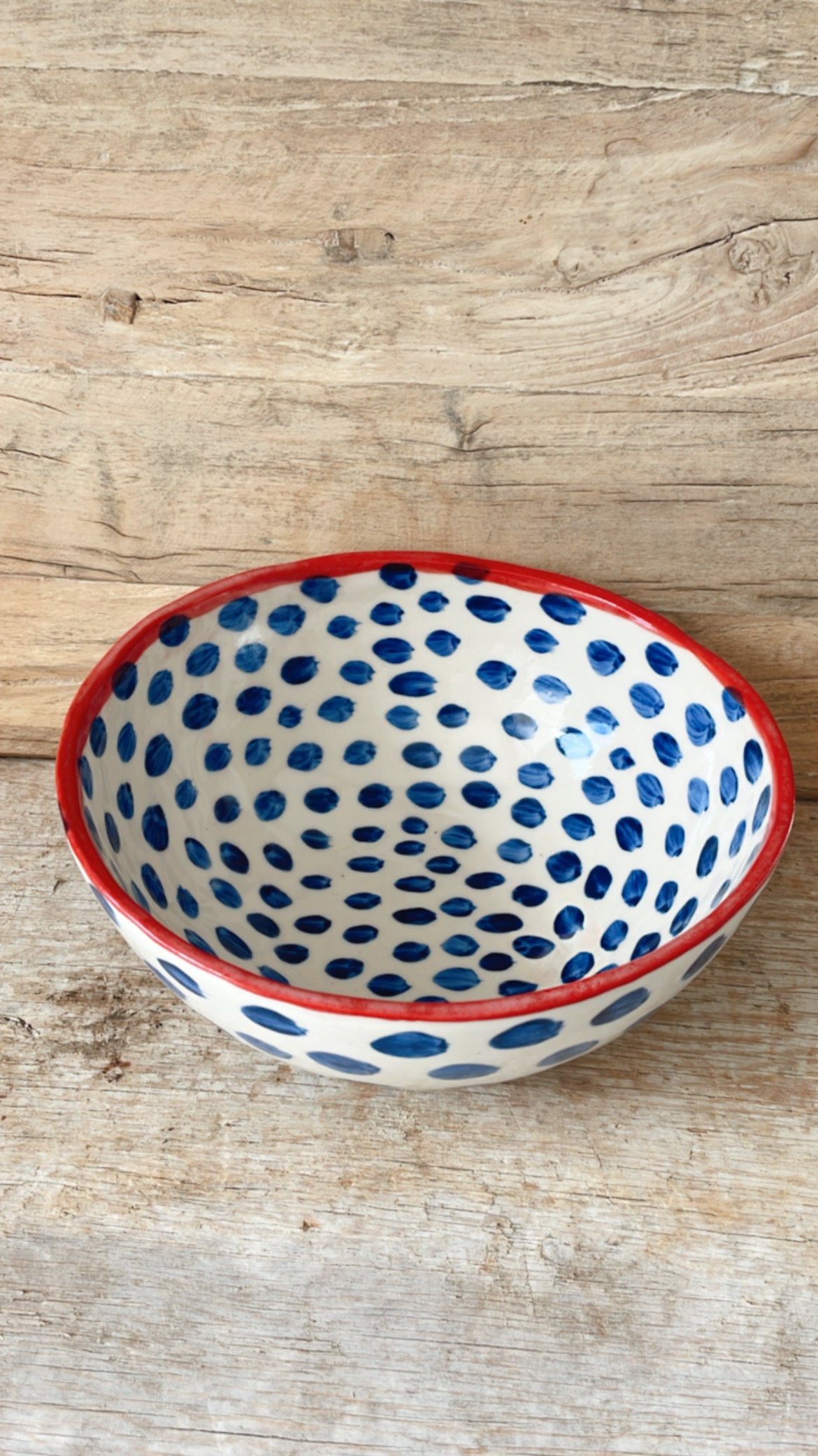 Blue Polka Dot Bowl